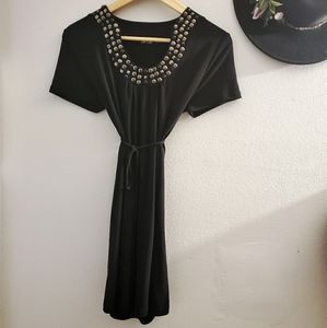 Black Dress with Studded Collar Details Apt 9